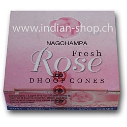 Cônes Sai Baba Fresh Rose 12 x 12 cônes